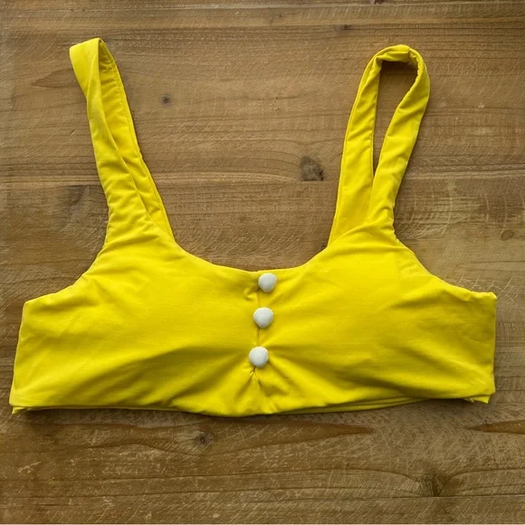 Dippin Daisy's Eco Hermosa Bikini Top in Yellow Size Medium - Picture 2 of 5
